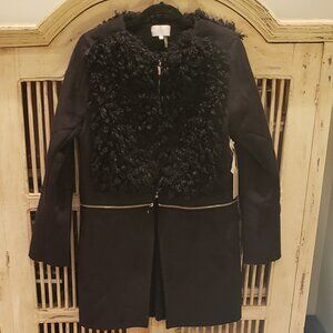 1 State Faux Fur Black detachable coat jacket